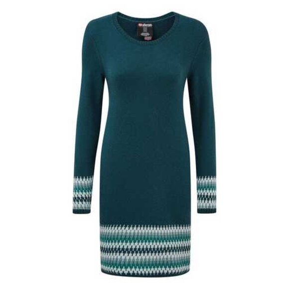 Sherpa Dark Green Maya Jacquard Dress - Size Medium - Picture 1 of 6